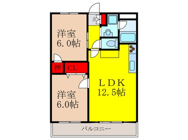 ｶﾞｰﾃﾞﾝﾊｲﾂ清水の物件間取画像